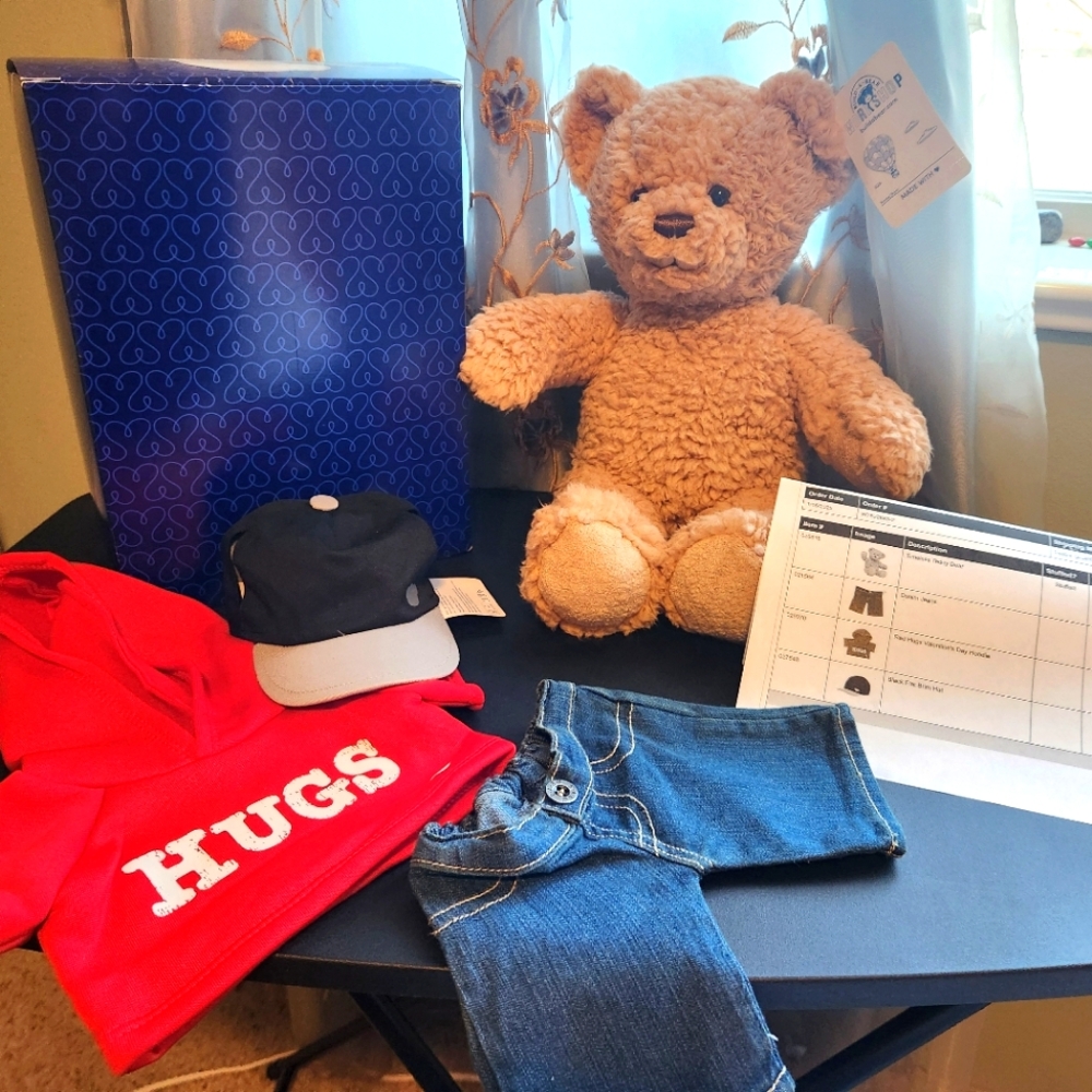 Build-a-Bear Buddly Brown Teddy Bear with Outfit Set